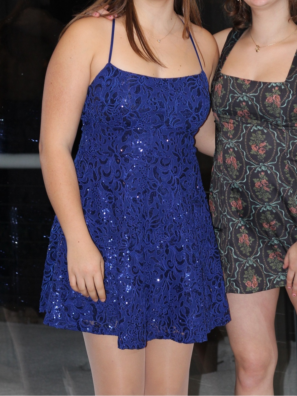 Emerald Sundae Royal Blue Sequin Lace Mini Dress